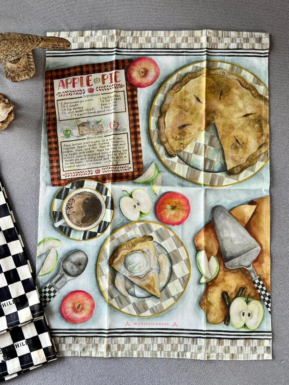 3 MacKenzie-Childs Courtly Check & Apple Pie Dish Towels